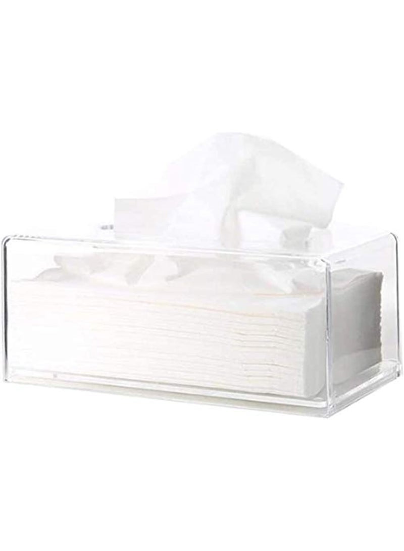 Meetion Acrylic Facial Tissue Box - Decorative Rectangular Napkin Holder, Clear Cover Dispenser, For Kitchen And Office Room (Acrylic) - Image 2
